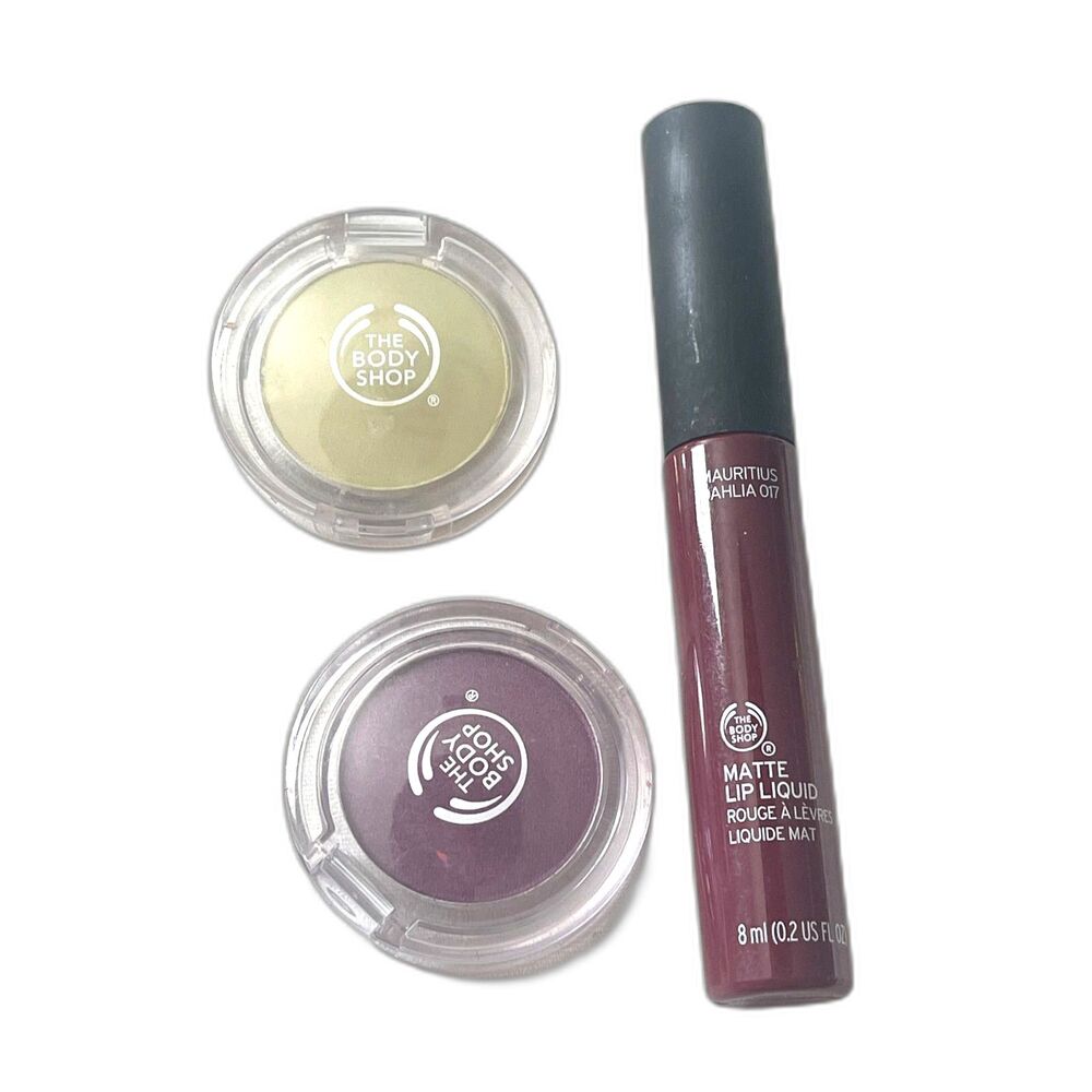 Lot The Body Shop Lip Gloss -Dahlia & Eyeshadows Chat Up Lime Grape Expectations